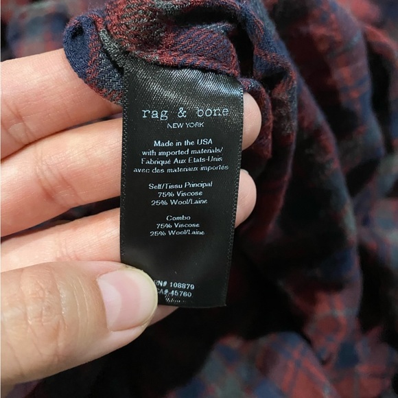 NWT Rag & Bone Felicity Dress Wool Plaid Wrap - Picture 7 of 8